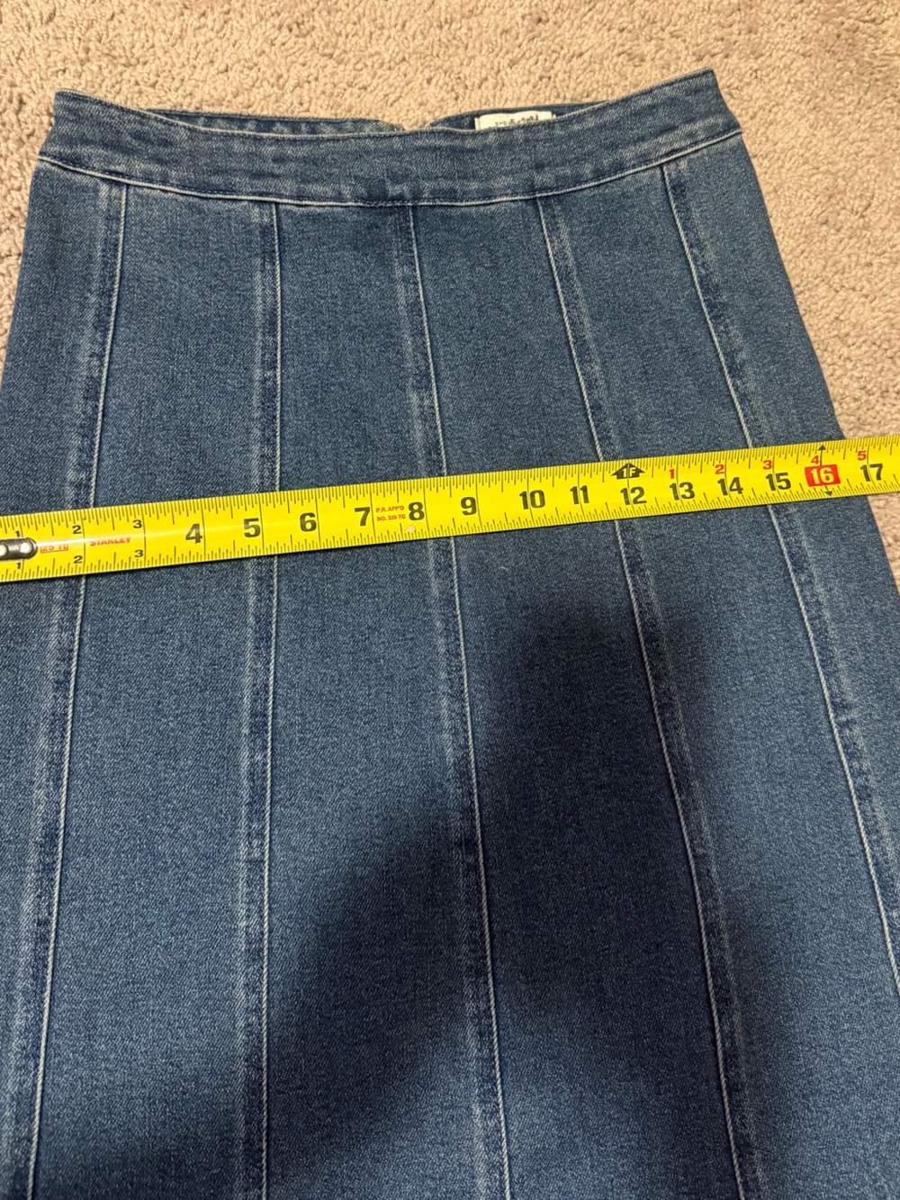 SHOW‎ ME YOUR MUMU baton rouge skirt in blue indigo size small midi denim - Picture 6 of 9